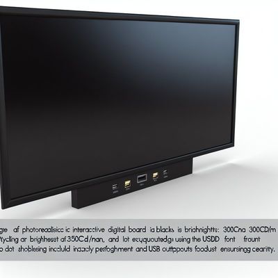 Μαύρη ή OEM Διαδραστική ψηφιακή μαύρη σανίδα με φωτεινότητα 350 cd/m2 και εξόδους USB